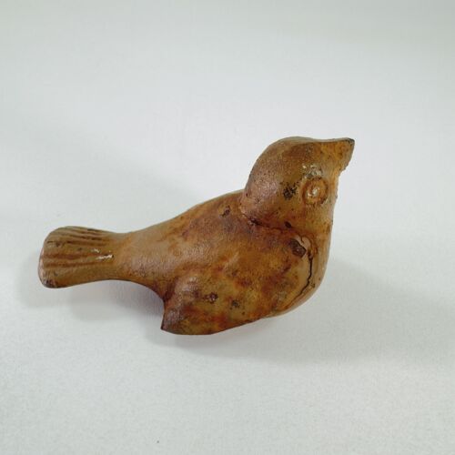 Estatuilla de hierro fundido de colección gorrión pájaro estatura pátina rústica pisapapeles metal - Imagen 3 de 10