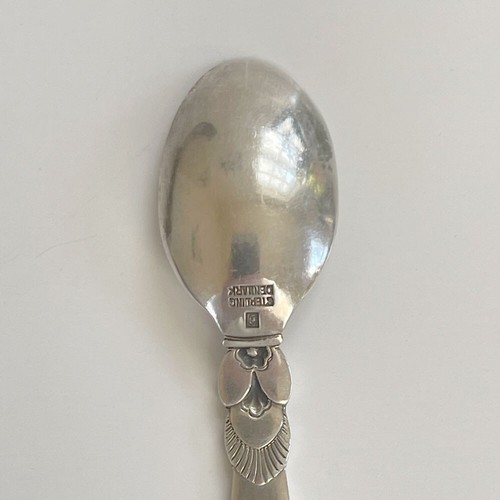 2 Georg Jensen Sterling Silver Cactus Mocha Demitasse Spoons 3 7/8" - Picture 4 of 4
