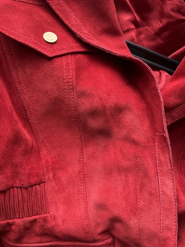 Gucci Wildlederjacke rot Größe 40 - Bild 10 von 11