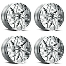 Set 4 22" Vision Off-Road 361 Spyder Chrome Wheels 22x10 8x180 Truck Rims -19mm