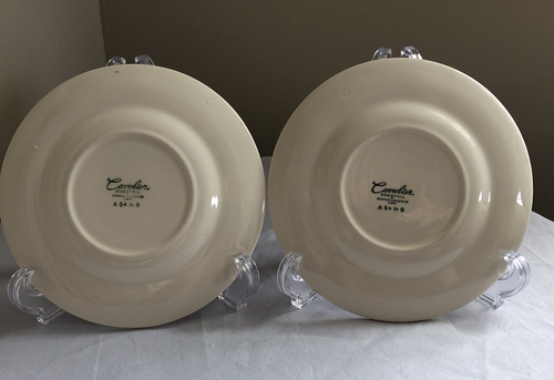 Vintage 1954 Homer Laughlin Cavalier Margaret Rose Maroon Bread & Butter Plates - Picture 5 of 12