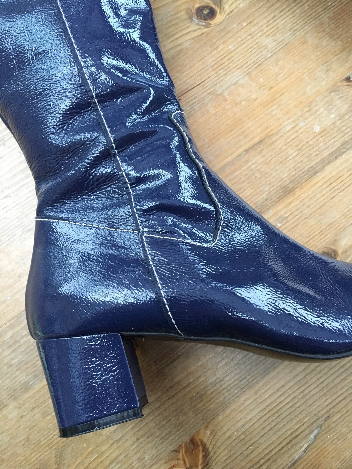 Gran Gran Gran descuento Para Mujeres Charol Botas de tacón alto Boden Azul, Reino Unido 5, sólo una vez usado e2dde5 Gran Gran Gran descuento Para Mujeres Charol Botas de tacón alto Boden Azul, Reino Unido 5, sólo una vez usado e2dde5