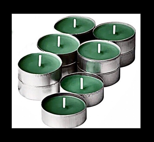 12 OVERSIZED tealight candles 2.2”Diameter x 0.9” H, GREEN, Burns up to 9 Hours - Picture 10 of 12
