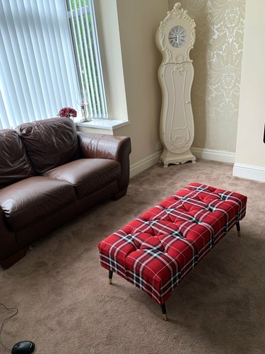 Handmade Upholstered Ottoman Footstool - Cozy and Chic Design - Picture 6 of 15