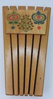 VINTAGE KNIFE BLOCK 9" Wood FOLK Art 5 Cutlery Slots Wall Mount Country Farmhous