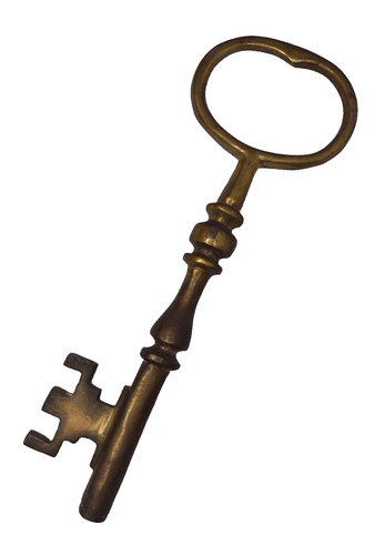 Collectable Key Souvenir Large 22.5cm Heavy Solid Brass 318gm Antique