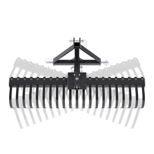 For ATV UTV SXS Compact Tractors 3 Point Landscape Rake W/2" Hitch Receiver cat1 - Picture 20 of 22