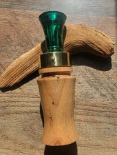Custom Wormy Hickory Duck Call Echo Single Reed Insert CA Finish