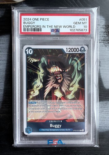 2024 ONE PIECE - Emperors/New World #051 - BUGGY (R) Foil - PSA GEM MT 10 - Picture 1 of 2