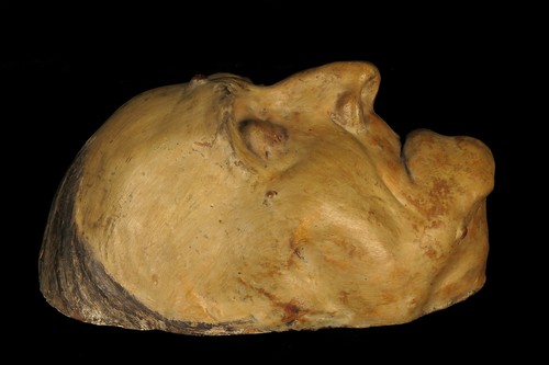 Rare et ancienne paire masques funéraires en plâtre c.1880 / Cabinet curiosités - Picture 13 of 17