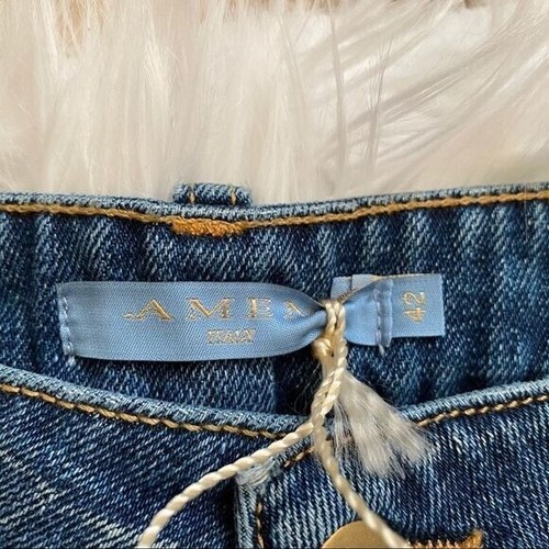 NEU Amen Italy Boyfriend Distress Crop Jeans 8 - Bild 4 von 13