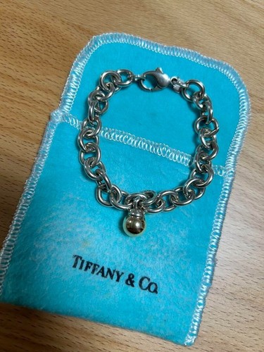 Tiffany & Co. Ball Charm Bracelet Silver 925 & 18k Gold Auth w/Box f1124 Japan - Picture 3 of 7