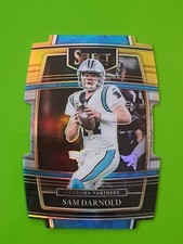 2021 Panini Select #7 Sam Darnold Carolina Panthers Black Yellow Die-Cut Prizm