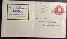 1939 Philadelphia PA Usa postal Stationery Advertising Cover Locally Used