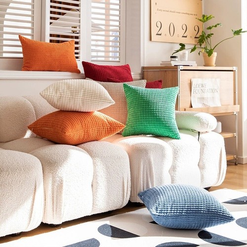 Nuovo Cord Peluche Jumbo Cord Grande Federa Federa Cuscino Home Decor DE - Foto 1 di 40