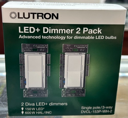 Brandneu Lutron DVCL-153P-WH-2 LED + Dimmer 2er Pack