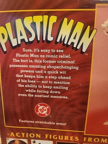 DC DIRECT PLASTIC MAN ACTION FIGURE MIB WITH REMOVABLE GOGGLES AND RUBBER ARMS - Picture 8 of 9