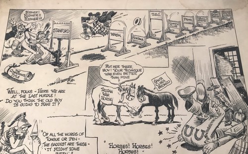 1929 Jimmy Hatlo Original Comic Kunst College Football USC Notre Dame Roy Riegels - Bild 2 von 5