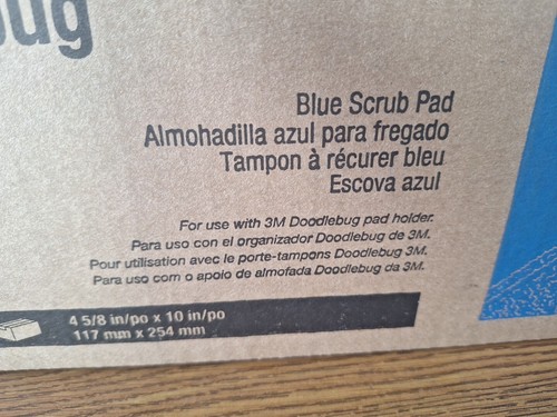 3M Doodlebug Blue Scrub Pad 8242 4.625 in x 10 in 5 Pieces Per Box NEW Free Ship - Picture 10 of 17