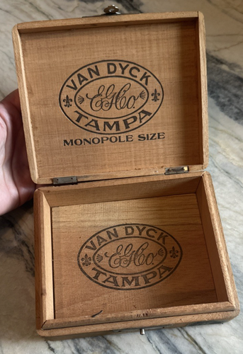 Vintage Empty Van Dyck Tampa 4.5" x 5.5" Cigar Box Monopole Size Factory No 3 - Picture 8 of 12