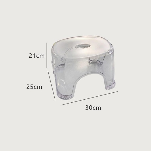 Acrylic Shower Stool Shoe Changing Stool Small Clear Seat for Apartment Bedside - Picture 2 of 7