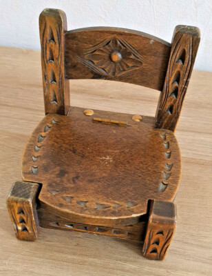 Paire de CHAISE en BOIS formant PETIT COFFRE à BIJOUX ou autre