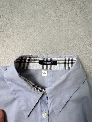Burberry Damen Langarmhemd mit Knopfleiste Größe US 12 Blau  - Bild 10 von 23