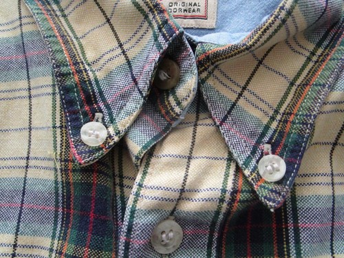 Men’s Woolrich Short Sleeve Cotton Button Up Yellow Gray Plaid Size 2XL - Picture 5 of 8