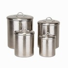 Old Dutch 4 Piece Hammered Brushed Nickel Canister Set (1943)