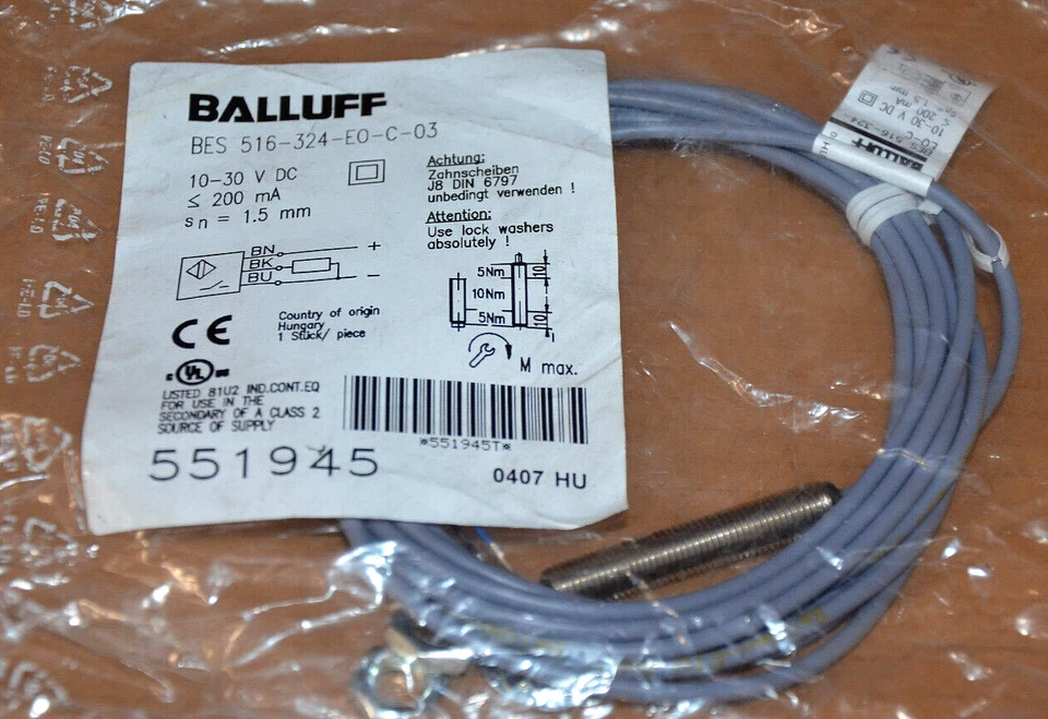 BALLUFF BES 516-324-E0-C-03 Induktiver Sensor 551945 NEU OVP