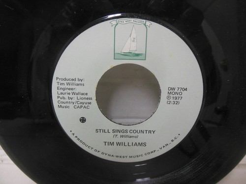 rare TIM WILLIAMS nr mint PROMO 45 rpm STILL SINGS COUNTRY (MONO/STEREO) - Picture 2 of 2