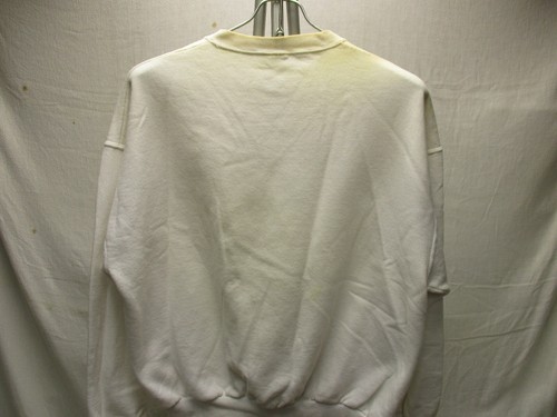 Vintage Jerzees Activewear Unisex Mens XL White Long Sleeve Cotton Poly Sweater - Bild 3 von 3