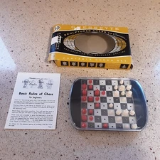 Sculptured Chess by Peter Ganine Pacific Game Co. VTG 1959 Portable Travel w/BOX