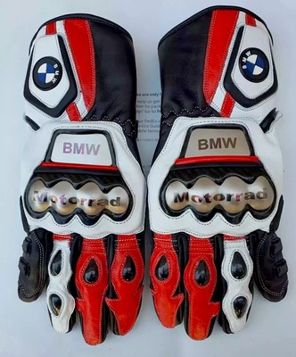 BMW Motorcycle Motorbike Racing Leather Gloves BMW Riding Gloves