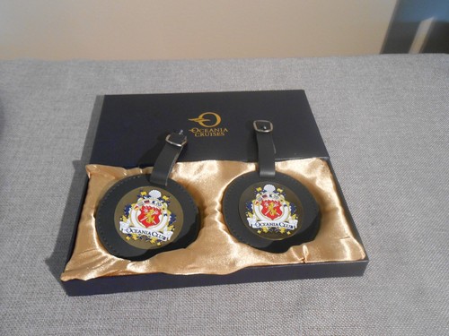 Luggage Tags Oceania Club Cruises Set of 2 Leather - Picture 2 of 4