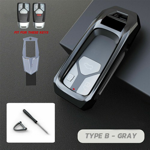 For Audi Q5 A4L A4 Q7 A7 RS TT-S Zinc Alloy Car Key Fob Case Cover Holder Chain - Picture 3 of 6