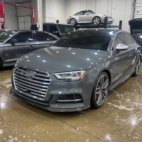 For Audi A3 Sline S3 8V Sedan 2017-19 Real Carbon Front Bumper Lower Lip Spoiler - Picture 5 of 13
