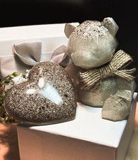 Memorial Ashes Hair Resin Keepsake Funeral Bear With optional light up Base