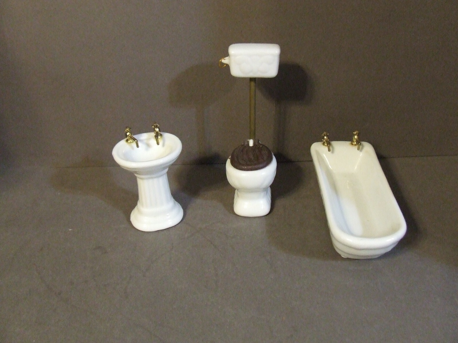 Vintage Miniatura muñeca casa Conjunto de Baño De Porcelana Antiguo Baño Lavabo Baño Vintage Miniatura muñeca casa Conjunto de Baño De Porcelana Antiguo Baño Lavabo Baño