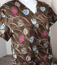 Scrub Top Womens Size Small Nursing Uniform Scrub Uniform Vet Dental Medical