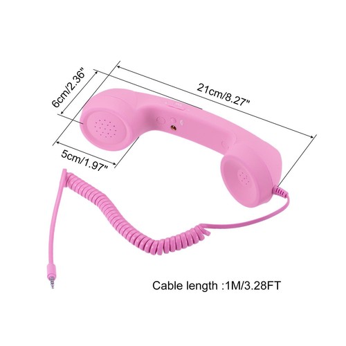 3.5mm Rétro Téléphone Récepteur pour Microphone Haut-parleur Rose - Photo 2/5