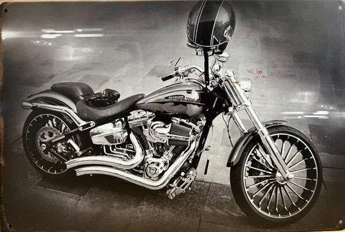 Motorrad "Harley Davidson" Blechschild 12" x 8"