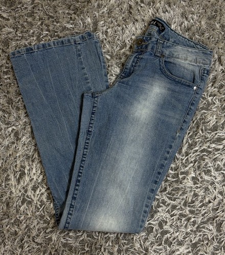 L.e.i. Ashley Lowrise Boot Cut Jeans Womens Juniors 9 Long Y2K Distressed