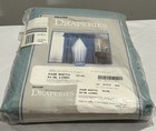 Vintage Sears Draperies Rochester 84”x50” Dusty Rivera Aqua Color Blue White Dot