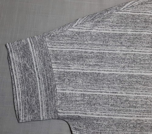 CK Calvin Klein sz:XL Womens Short Sleeve V-Neck Knit Stretch T-Shirt Top Stripe - Picture 7 of 8
