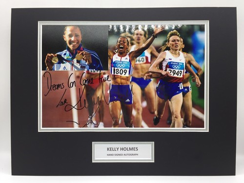 RARE Kelly Holmes Olympics Signed Photo Display + COA AUTOGRAPH LONDON 2012 - Picture 1 of 3