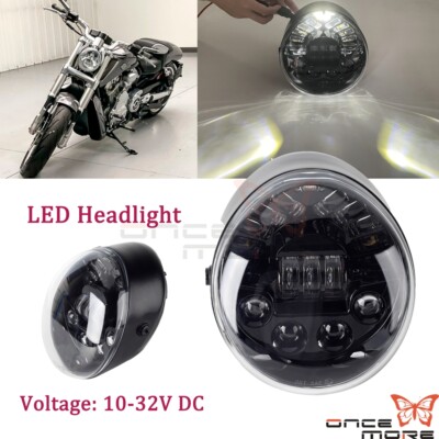 DOT Black Hi/Lo LED Headlight Lamp Fit Harley Night Rod