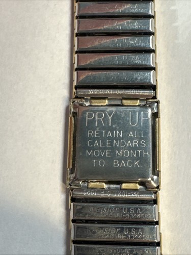 Vtg Kreisler Stainless Steel 10k GF January Calendater 1969 Watch Band - Picture 6 of 24