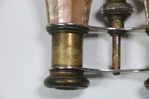 Vintage 1900's Lacour Fabt Paris "Mother of Peral Opera Glasses" Brass Body - Picture 11 of 24