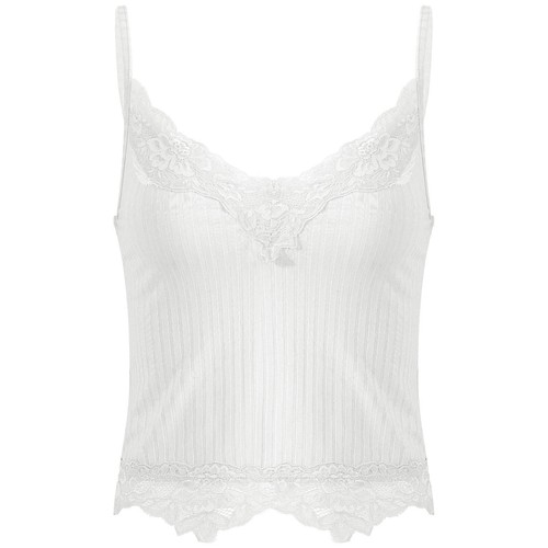 Women Lace Trim Tank Top Casual Spaghetti Strap Camisole Shirts Y2K Crop Tops - Bild 24 von 59